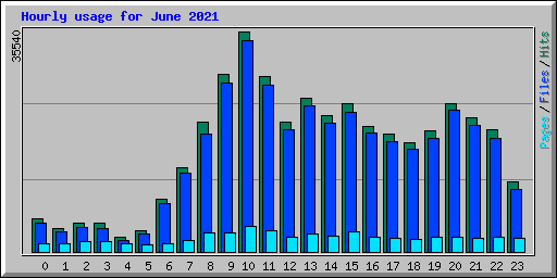 Hourly usage for June 2021